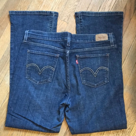 LEVI's 515 Boot Cut Dark Wash Jeans 8S - Picture 2 of 7